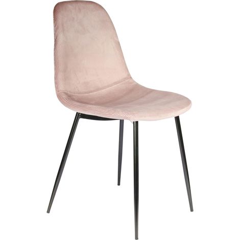 Chaise velours cotele rose 43,7x85,5x54,2 cm