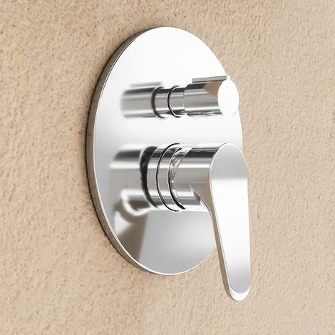 Miscelatore doccia ad incasso con deviatore a leva in ottone cromato Judy (1/4)