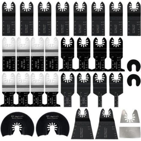 31Pcs Accessoires pour Outils Oscillants,Professional Lame Outil Multifonction Kits coupe bois/métal/plastique,Lame de Scie Oscillante Universelles pour Fein Multimaster,Dremel,Bosch,Makita,Dewalt (1/5)