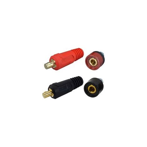 Câble de torche de soudage TIG avec fiche et prise pour connexion de soudage DKJ35-50 et DKZ35-50 315 A, connecteur rapide de type Dinse, rouge et noir, lot de 4