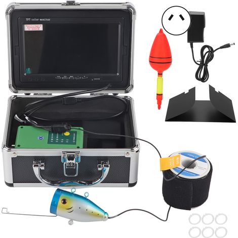 Caméra de pêche sous-marine 7 pouces 1000TVL IP68 avec 12 LED blanches, câble 50 m, détecteur de poissons, 100-240V prise AU (1/5)