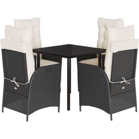 Maison Exclusive - Set de muebles jardín 5 pzas con cojines ratán (1/5)