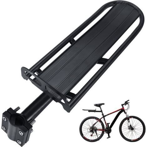Porte-Bagage Vélo - Alliage D'aluminium - Réglable 34x12 Cm - Compatible Tube Selle 27.2 À 31.8 Mm - Charge Max 10 Kg - 1 Pièce