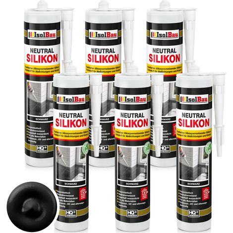 Neutralsilikon Naturstein Silikon Marmor Sanitär Inn/Auß 6 x 300ml Schwarz (1/5)