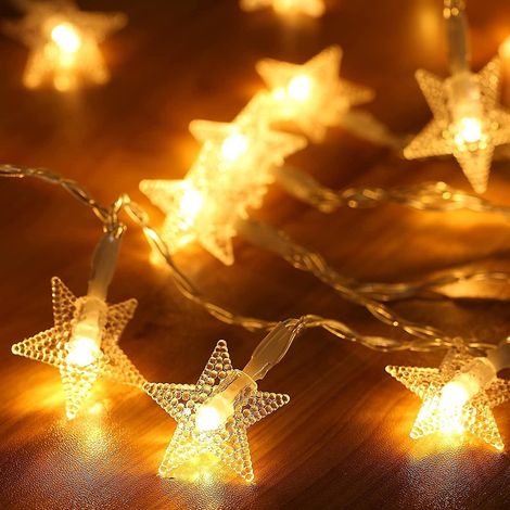 Lichterkette für den Innenbereich, 2er-Pack 6 m 40 LED-Weihnachtslichter, batteriebetrieben, LED-Weihnachtsbaumlichter für Zuhause, Schlafzimmer, Hochzeit, Party, Fenster, Außenbereich (1/5)
