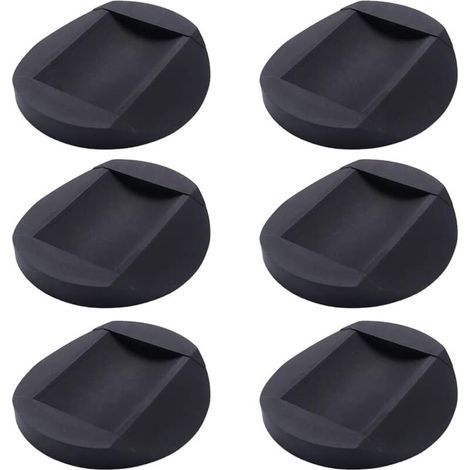 Lot de 6 patins antidérapants en caoutchouc pour meubles, coussins pour pieds de chaise, tous sols, roulettes pour meubles, noir (1/5)