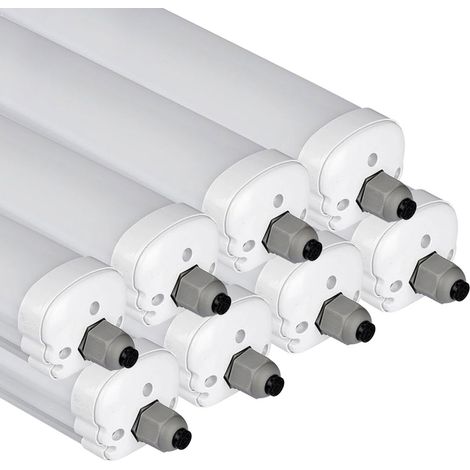 Feuchtraumleuchte LED Kellerleuchte 120cm Deckenlampe Wannenleuchte, 2880lm Kaltweiß 6400K IP65 Feucht- und Nassraum geeignet, 8er Set