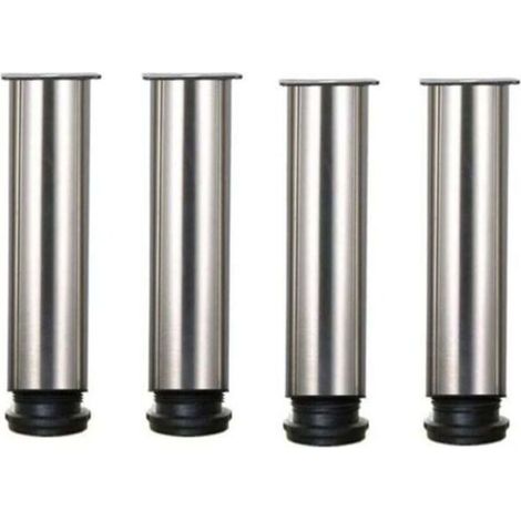 Möbelfüße – 4er-Set höhenverstellbare Edelstahl-Möbelfüße für Sofa, Tisch, Schrank – 20 cm x 20 cm –