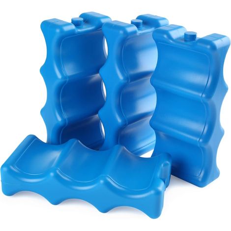 Lot de 4 packs de glace pour glacières, bouteilles de lait maternel, boîte à déjeuner, sacs isothermes, sacs de congélation profilés, réutilisables et durables pour bière, soda, camping, plage, (1/5)