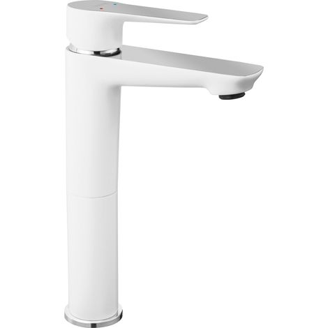 Rubinetto per lavabo da appoggio Adore, bianco/cromo (1/5)