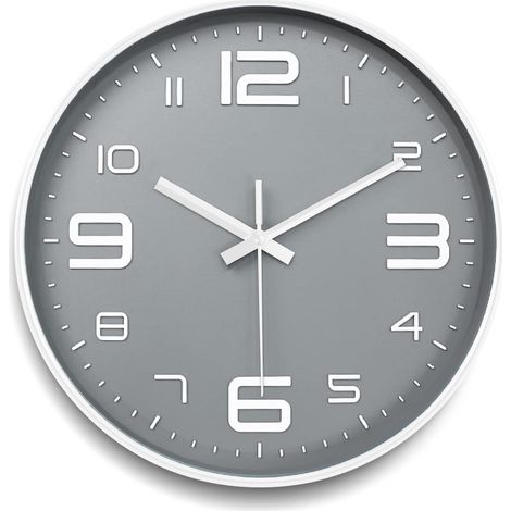Horloge Pendule Mural-Fonctionne sur PileHorloge Murale Moderne 30cm Horloge Murale Ronde,Horloge Murale Silencieuse Horloge Murale Décorative,Style Moderne pour Maison/Cuisine/Bureau/École (1/5)