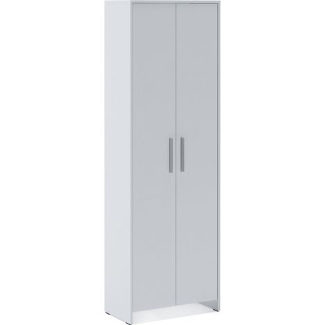 Dmora - Armario 2 puertas Vinadio, Muebles de dormitorio, Vestidor, Armario de ropa, 65x38h197 cm, Blanco
