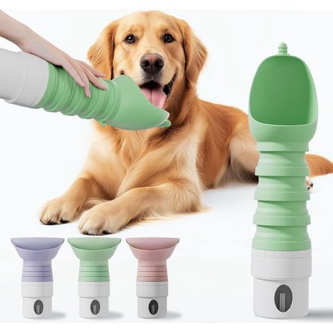 Borraccia portatile per cani, dispenser d'acqua pieghevole per cani, borraccia a prova di perdite per cani da portare sempre con sé, borraccia per cani da esterno (1/5)