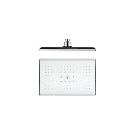 Pommeau de Douche Rectangle Haute Pression, Économie d'Eau, Fixe en ABS, Connexion G1/2" Blanc, Design Moderne