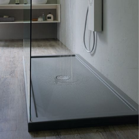 Piatto Doccia Grigio 72x90xh5 cm Rettangolare - Acrilico - Con Bordo (1/2)