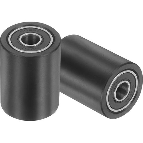 Roue à Rouleau Guidage Plastique avec Roulements 8x29x40mm Roulette Guide Poulie Plate pour Courroie Roue avec Roulement à Billes Scellé Noir (1/5)