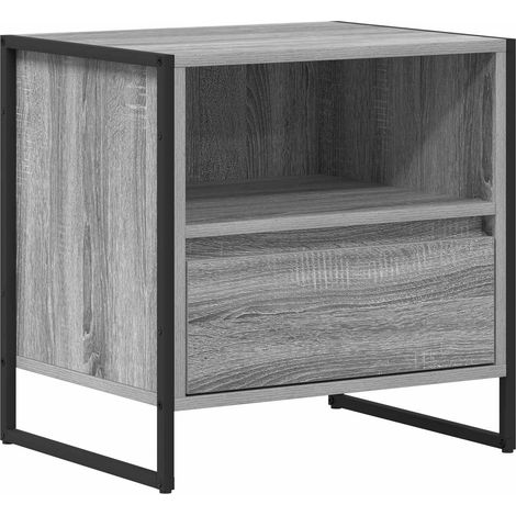 Maison Exclusive - Mesa de Noche con cajón Gris Sonoma 50 x 39,5