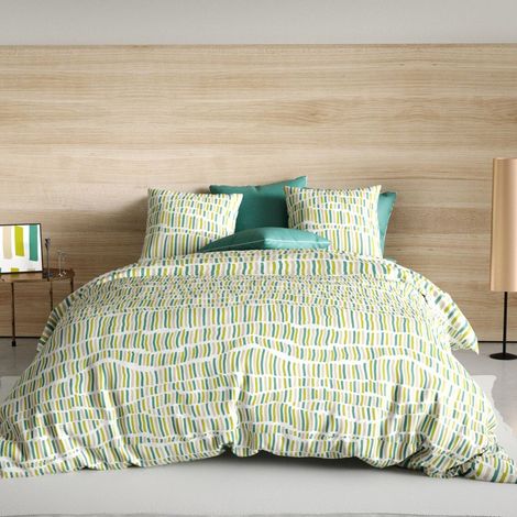 Housse de couette 240x220 Flava green + 2 taies coton 57 fils (1/3)