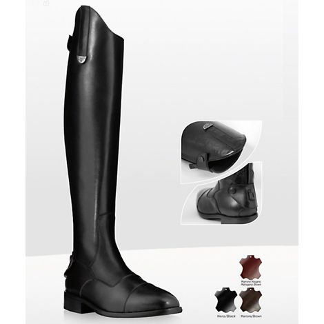 36, Schwarz: Artemide Wettkampfstiefel aus Kalbsleder mit Rückenreißverschluss und doppelter Stirnseitenauflage