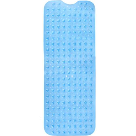 Ahlsen Rutschfeste Duschmatte, Badewannenmatte mit Saugnäpfen und Ablauflöchern, schimmelhemmend, maschinenwaschbar, Größe 40 x 100 cm (blau) (1/5)