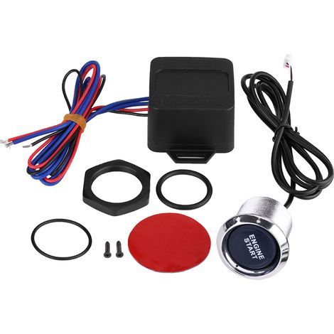 2 V Bleu Universel Arrêt Moteur Miata 2004 Couverture Easyguard Universel 12 V Voiture Véhicule Moteur Démarrage Bouton Poussoir Allumage Démarreur LED Bleue (lumière bleue). (1/5)