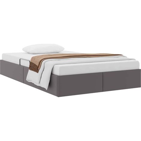 Storage Bed with Headboard Grey 120 x 190 cm Faux leather vidaXL