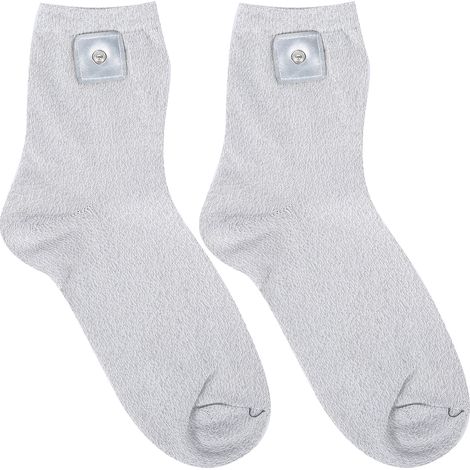 Chaussettes de Massage Conductives en Fibre d'Argent, Électrodes pour Thérapie (Cuir PU sur un Côté) (1/5)