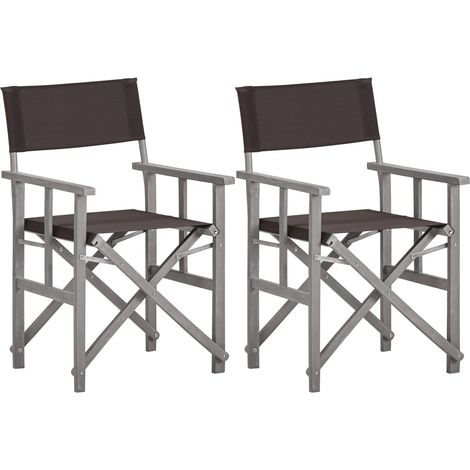 Chaises de metteur en scène lot de 2 Bois massif d'acacia vidaXL