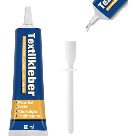 Colle textile lavable en machine, colle flexible pour tissu, colle textile au lieu de coudre, colle textile extra forte adaptée pour coton, cuir, flanelle (1/5)