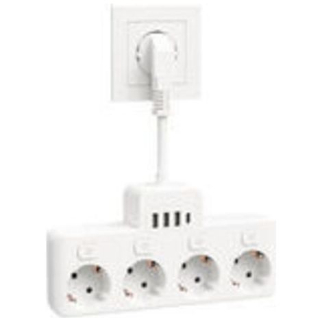 Multiprise avec USB C, Multiprise 4 Prises avec Interrupteur Individuels, Protection Contre Les Surtensions, 4000W 16 A (1/5)