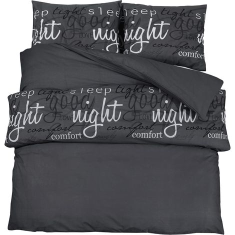 Maison Exclusive - Bettwäsche-Set Schwarz 220x240 cm Baumwolle