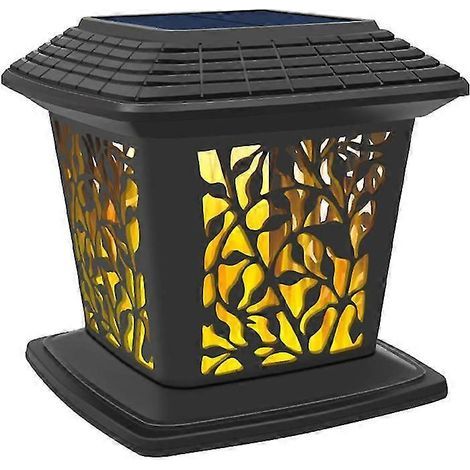 Lampe solaire extérieure 2W pour poteau ou clôture, effet flamme dynamique, contrôle précis de la luminosité, étanchéité IP65, batterie intégrée 1500 mAh haute capacité. (1/2)