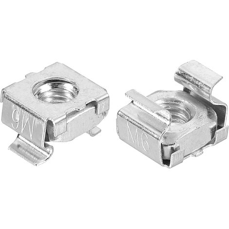 Écrou cage M6 x 1 mm 5pcs d'Écrous cage à encliquetage argent (1/5)