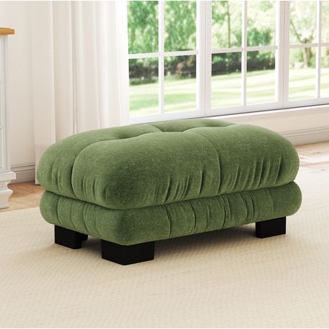 Puf Paris verde de tejido chenilla 112 x 68 x 52 cm (1/5)