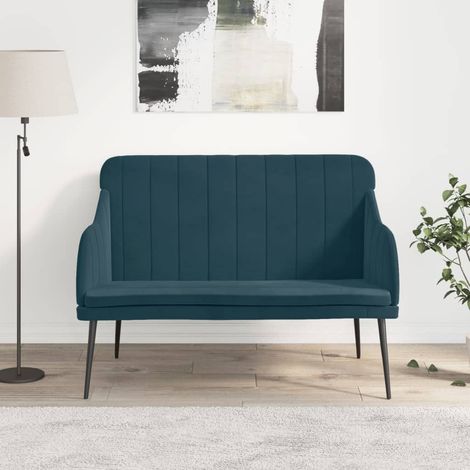 Banc - Banc de salon - Banc de table Bleu 110x76x80 cm Velours BV675605 - BonneVie (1/5)
