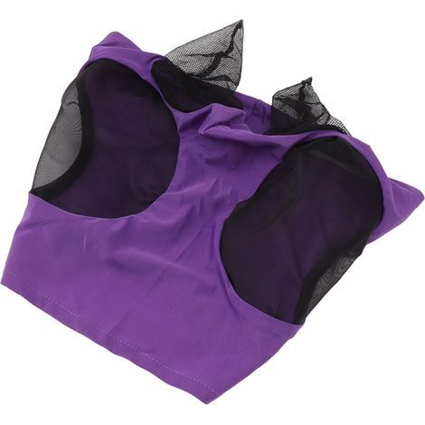 Masque d'équitation en filet. respirant et élastique. avec cache-oreilles. violet (1/5)