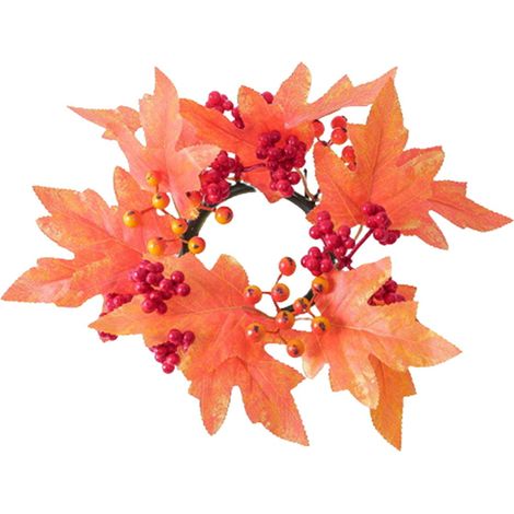 Couronne De Bougie - 25 Cm - Feuillage Artificiel En Plastique - Décoration De Table Pour Fêtes - 1 Pièce (1/5)