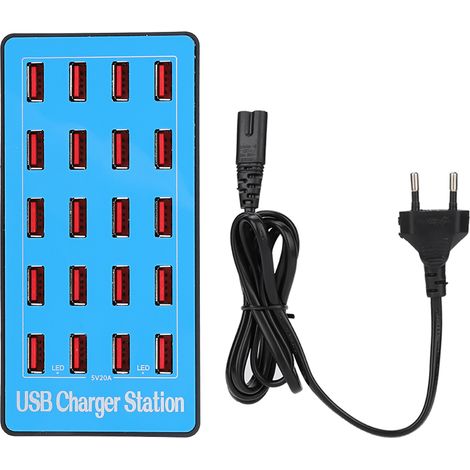 Station de Charge USB 20 Ports 20A 5V - Hub USB Multi-niveaux avec Prise EU (1/5)