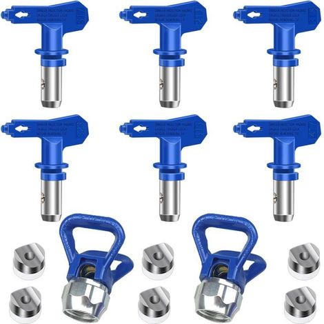 Buse De Pulvérisation Airless - 6 Pièces Réversibles En Acier Inoxydable - Pour Pistolet Peinture Haute Pression - Tailles 211 315 417 515 517 523 - Ensemble Complet (1/5)
