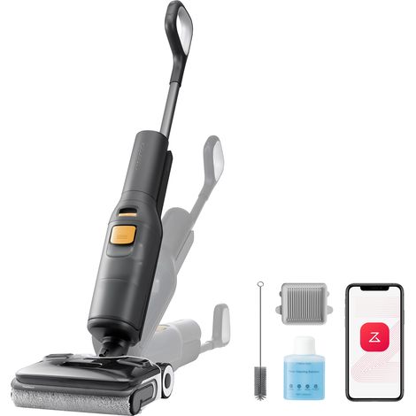 Roborock F25 XT Nass-Trocken-Staubsauger, kabelloser Staubsauger und Mopp, 20.000 Pa Hartbodenreiniger mit Zero Tangle, 90°C Heißluft-Schnelltrocknen, elektrischer Mopp, 180° Lie Flat, WLAN