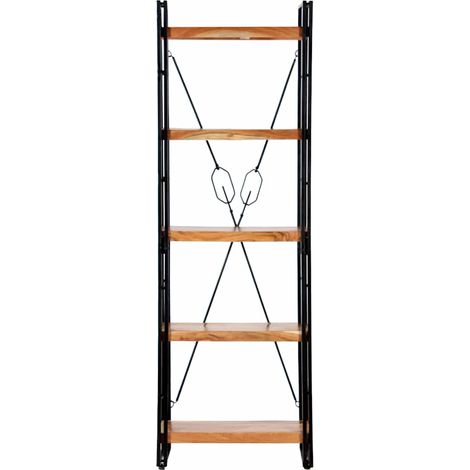 Maison Exclusive - Libreria a 5 Ripiani 60x30x180 cm in Legno Massello di Acacia (1/5)