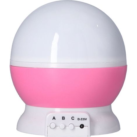 Veilleuse bébé projecteur d'étoiles rotatives avec changement de couleur, rose (1/5)