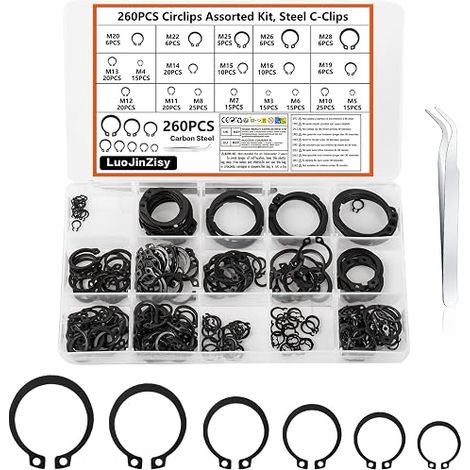 Assorted Circlips, M3-M28 Elastic Rings (1/5)
