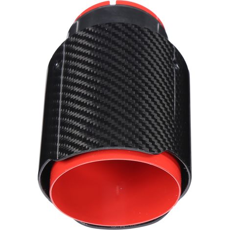 Embout d'échappement universel en fibre de carbone brillant, rouge, droit, entrée 2.5 pouces, sortie unique 3.5 pouces (1/5)