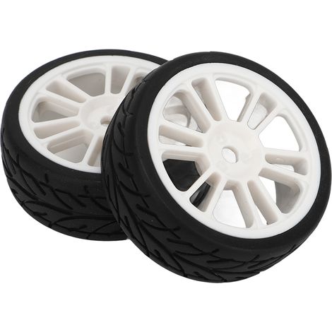 pneus de course RC, moyeu de roue en plastique et pneu en caoutchouc pour ZD Racing 1/16 16426 S16 EX16 Noir et Blanc (1/5)