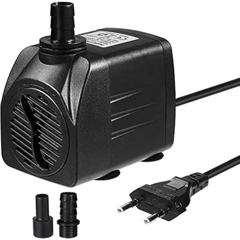 Pompe à eau submersible 600 L/h 8 W pour fontaine d'aquarium avec 2 buses, hauteur de refoulement 1,2 m (1/5)