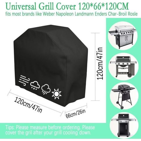 Housse Barbecue Exterieur,Housse,Bache Barbecue Exterieur,210D Oxford Protection BBQ Convient aux Anti-Vent/Solei/l'eau, Housse Convient la Plupart des Grills (120X66X120) (1/3)