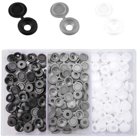 FENOPLASTICACache Vis à Charnière en Plastique, 240 Pcs Capuchons Marron pour Nettoyeur de Poussière avec Boîte de Rangement (Noir, Blanc, Gris) (1/5)
