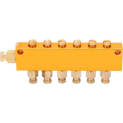 Distributeur d'huile réglable en laiton, séparateur de Piston de lubrifiant, vanne de séparation, système de lubrification 1 entrée 6 sorties