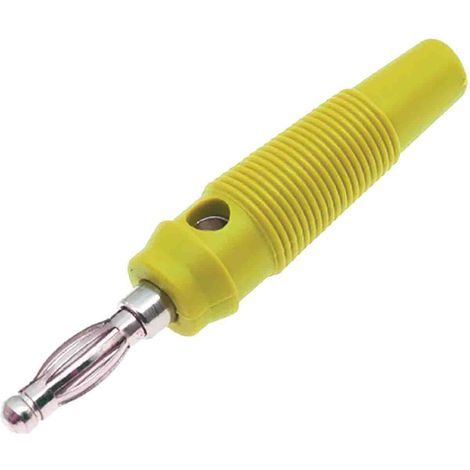 Fiche banane 4 mm RS PRO Jaune Mâle 24A 30V ( Prix pour Sachet de 5 )